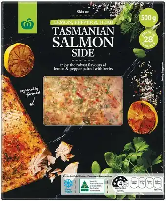 Woolworths Australian Salmon Side 500g – From the Seafood Freezer