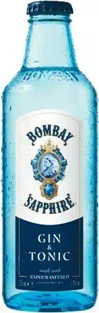 Woolworths Bombay Sapphire Gin & Tonic Bottles 4x275ml offer