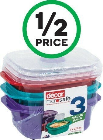 Decor Microsafe Oblong 375ml Pk 3