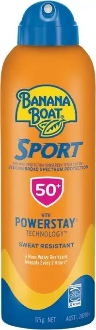 Woolworths Banana Boat SPF50+ Sunscreen Sport Spray 175g~ offer
