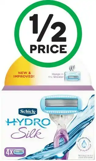 Woolworths Schick Hydro Silk Razor Blades Pk 4 offer
