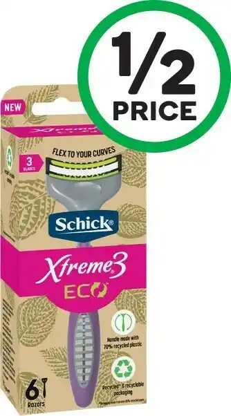 Woolworths Schick Xtreme 3 Eco Razors Pk 6 offer