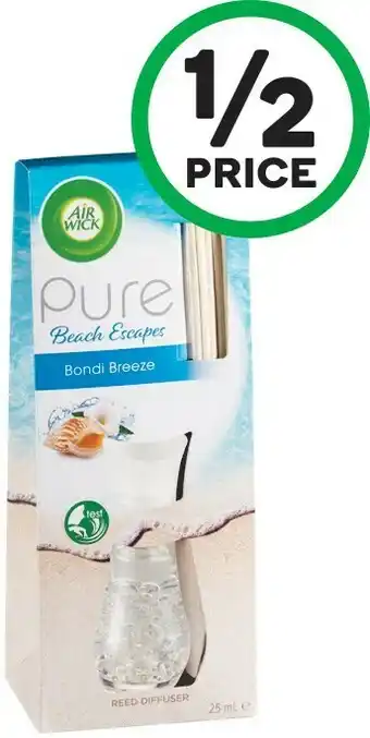 Woolworths Air Wick Pure Beach Escapes Bondi Breeze Reed Diffuser 25ml offer