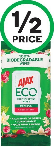 Ajax Eco Antibacterial Disinfectant Cleaning Wipes Pk 110