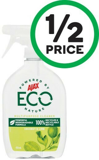 Woolworths Ajax Eco Multipurpose or Bathroom Cleaner 450ml offer