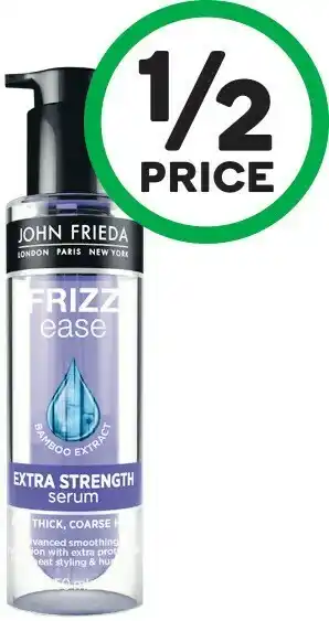 Woolworths John Frieda Treatment Frizz Ease Extra Strength Serum 50ml offer