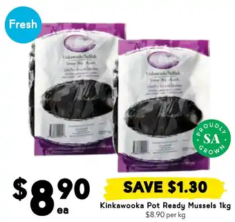 Drakes Kinkawooka Pot Ready Mussels offer