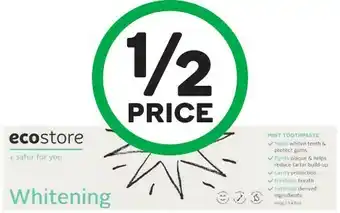 Woolworths Ecostore Whitening Toothpaste 100g offer