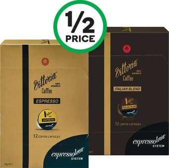 Woolworths Vittoria Espressotoria Coffee Capsules Pk 12 offer