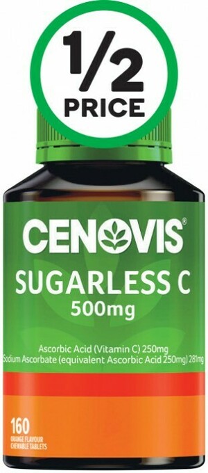 Woolworths Cenovis Sugarless C 500mg Tablets Orange Flavour Pk 160^ offer