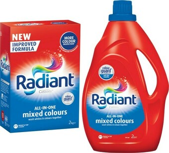 Coles Radiant Laundry Liquid 2 Litre or Powder 2kg offer