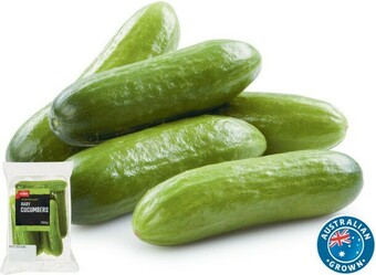 Coles Coles Australian Qukes Baby Cucumbers 250g Pack offer