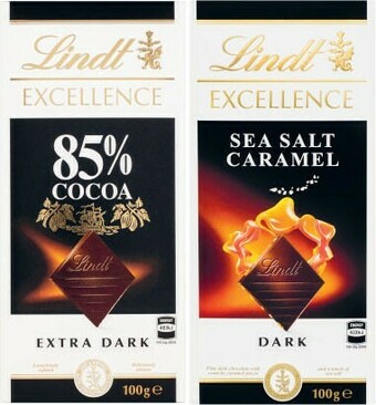 Coles Lindt Excellence Block Chocolate 80g-100g offer