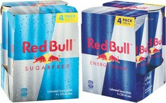 Coles Red Bull Energy Drink 4x250mL offer