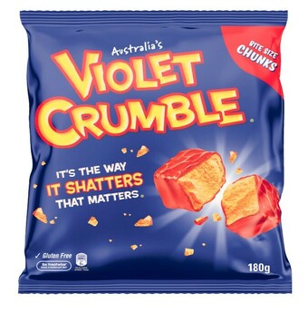 Coles Violet Crumble Choc Honeycomb Bag 170g-180g offer