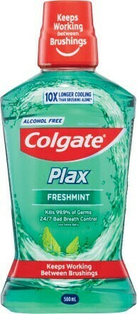 Coles Colgate Plax Freshmint or Peppermint Mouthwash 500mL offer