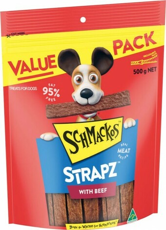Coles Schmackos Dog Treats 500g offer