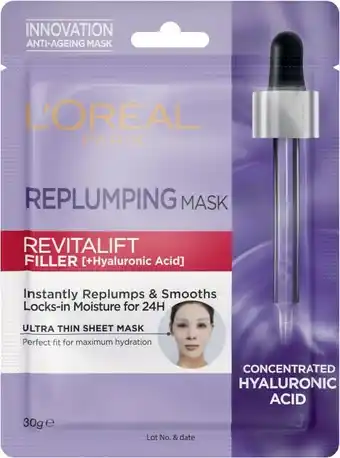 Coles L’Oréal Revitalift Replumping Mask 1 Pack offer