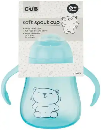 Coles CUB Soft Spout Cup 6+ Months 1 Each offer