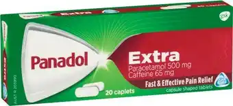 Coles Panadol Extra Paracetamol 500mg Capsules 20 Pack* offer