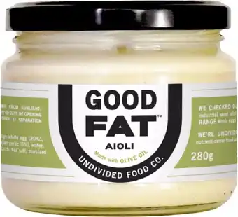 healthylife Undivided Food Co Good Fat Aioli 280g Jar offer