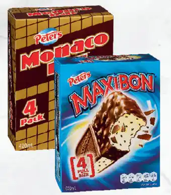 Drakes Peters maxibon or monaco bar 4 pack offer