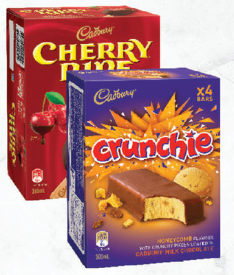 Drakes Cadbury ice cream sticks or crunchie bar 4 pack offer