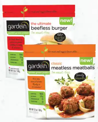 Gardein meat free beefless burger 4 pack 340g or meat free range 288g - 360g