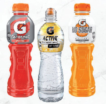 Gatorade sports, g active or g2 600ml