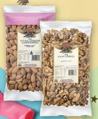 Drakes Yummy australian natural almond kernels 500g or walnut kernels 400g offer