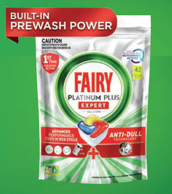 Drakes Fairy platinum plus expert dishwasher capsules 42 pack offer