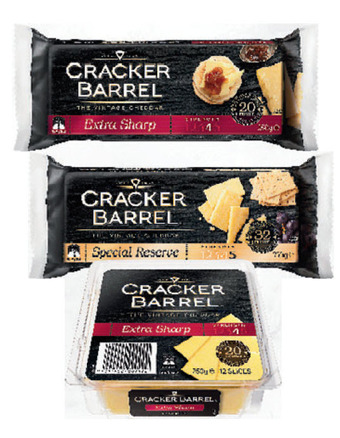 Cracker barrel block cheese or slices 250g