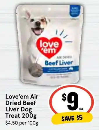 IGA Love'em Air Dried Beef Liver Dog Treat offer