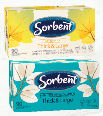 Drakes Sorbent thick & large facial tissues 90 pack offer