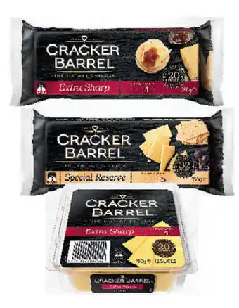 Cracker barrel block cheese or slices 250g