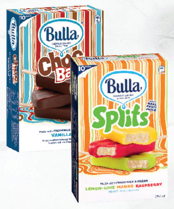 Drakes Bulla splits, crunch, choc bars or yoghurt sticks 8 pack - mini 14 pack offer