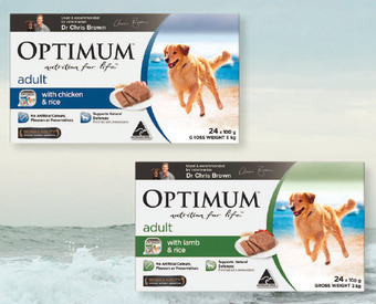 Optimum nutrition for life dog food 24x100g