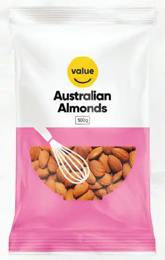 Drakes Value australian raw almonds 500g offer