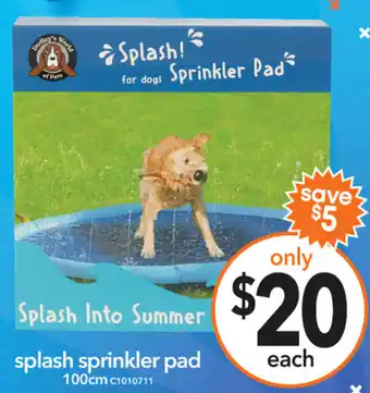 Cheap as Chips splash sprinkler pad offer