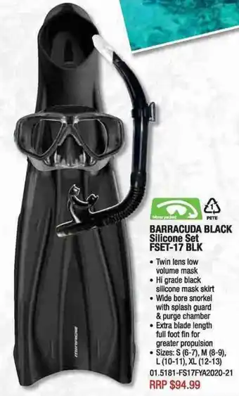Barracuda Black Silicone Set FSET-17 BLK