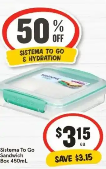 Ritchies Sistema to go sandwich box offer