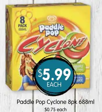 Spudshed Paddle Pop Cyclone offer