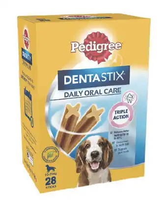 BIG W Pedigree triple action dentastix 28 pack - medium breeds offer