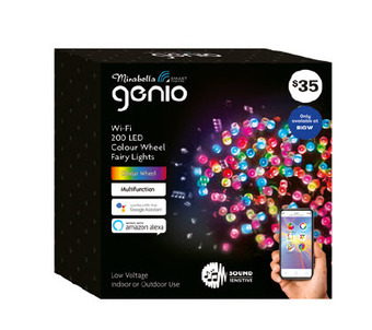 BIG W Genio wi-fi 200 led 6 function colour wheel fairy lights 19.9m offer