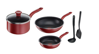 BIG W Tefal 3-piece so pro cookware set + bonus utensils offer