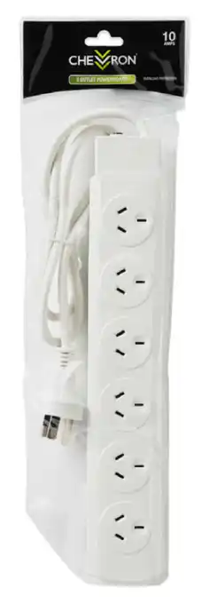 Chevron 6 outlet powerboard