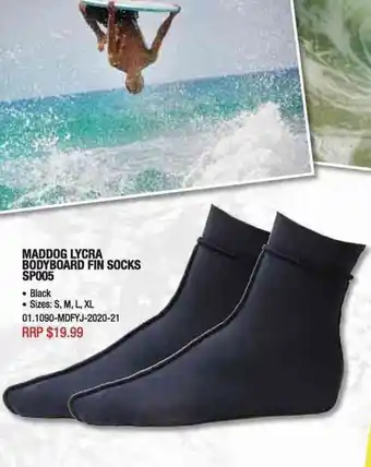 Cape Byron Sports Maddog Lycra Bodyboard Fin Socks SO005 offer