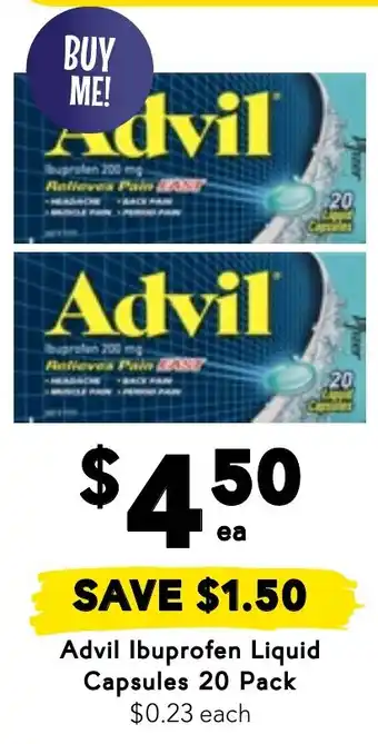 Drakes Advil Ibuprofen Liquid Capsules offer