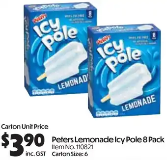 Campbells Wholesale Peters Lemonade Icy Pole offer