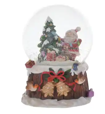 Musical santa snow globe 100mm